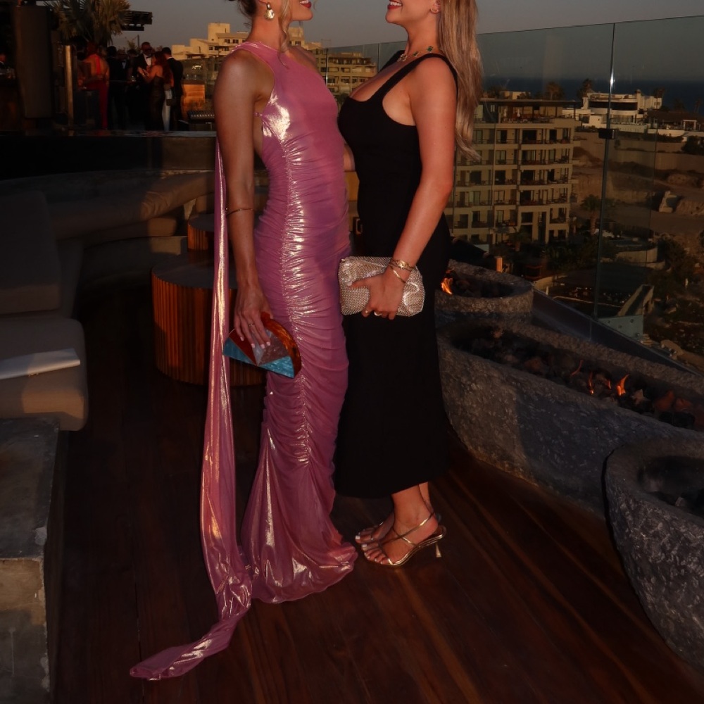 Retrofete Metallic Pink Gown